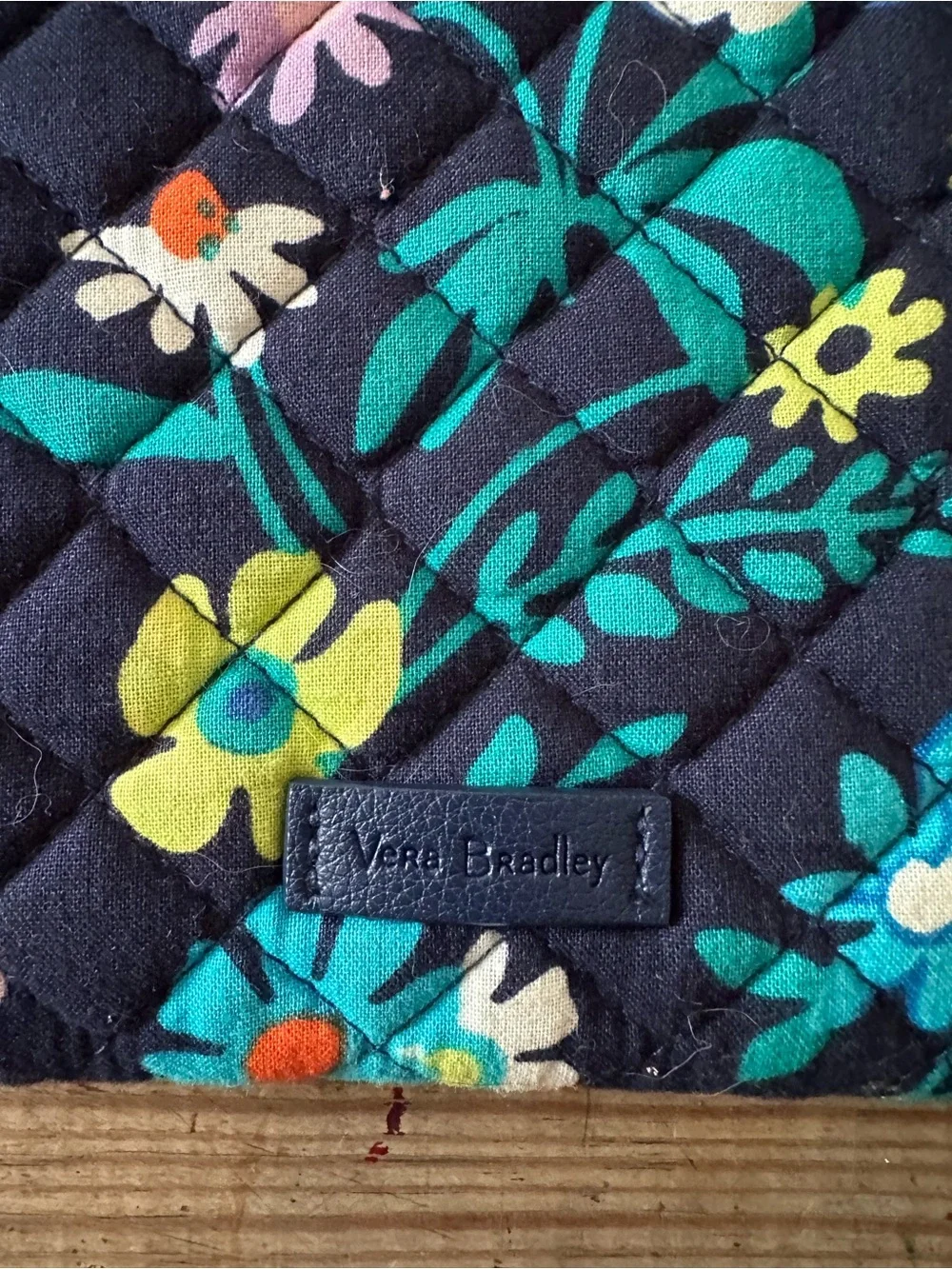 Vera Bradley purse wallet wristlet blue floral wildflowers Cottagecore clutch